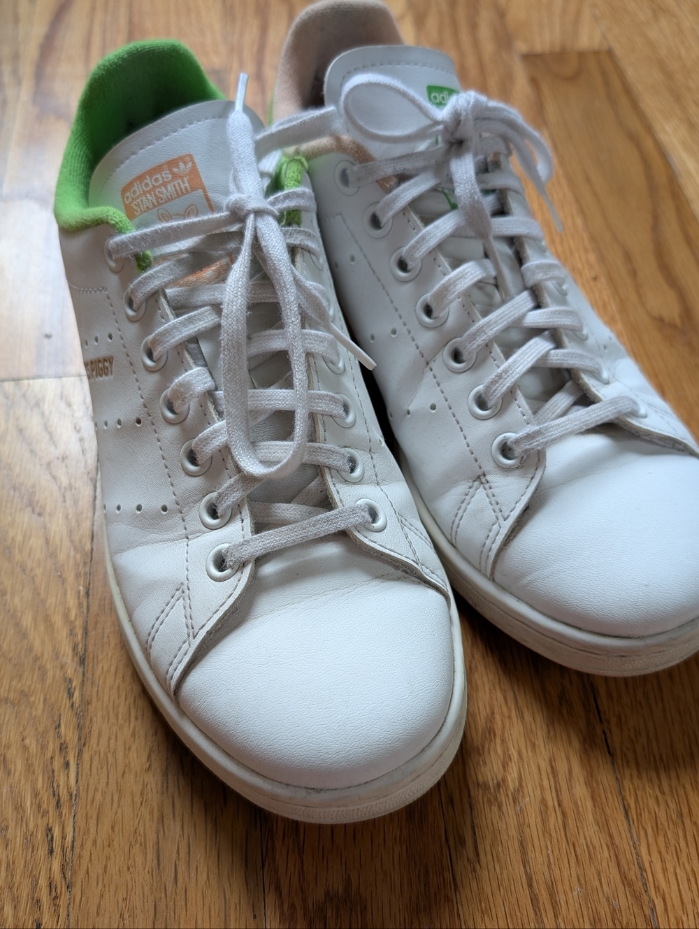 Adidas Stan Smith White Mis Peggy&Kermit Leather Sneakers Women Size 6 - Picture 7 of 9